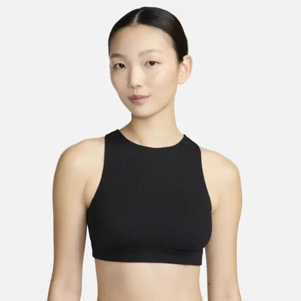 NWT black Nike swim top, size M